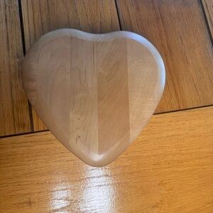Longaberger Heart-Shaped Wooden Box - Natural Brown